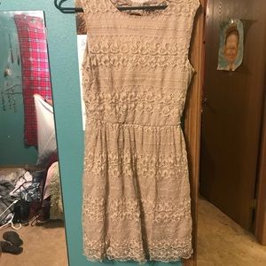 Tan lace dress
